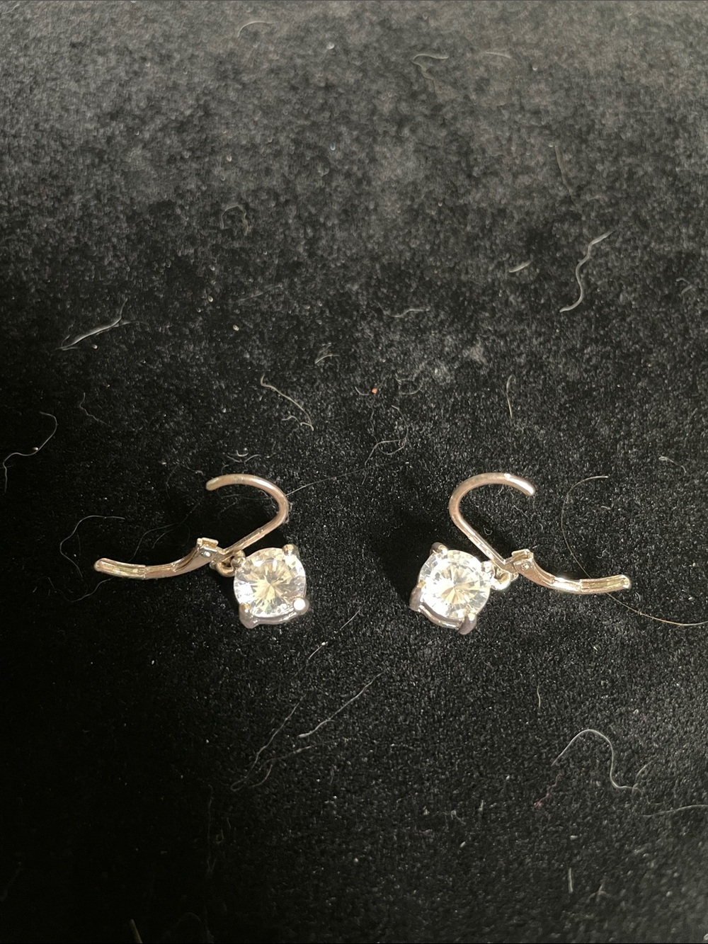 Classic Silver Crystal Drop Earrings.  8/21/6